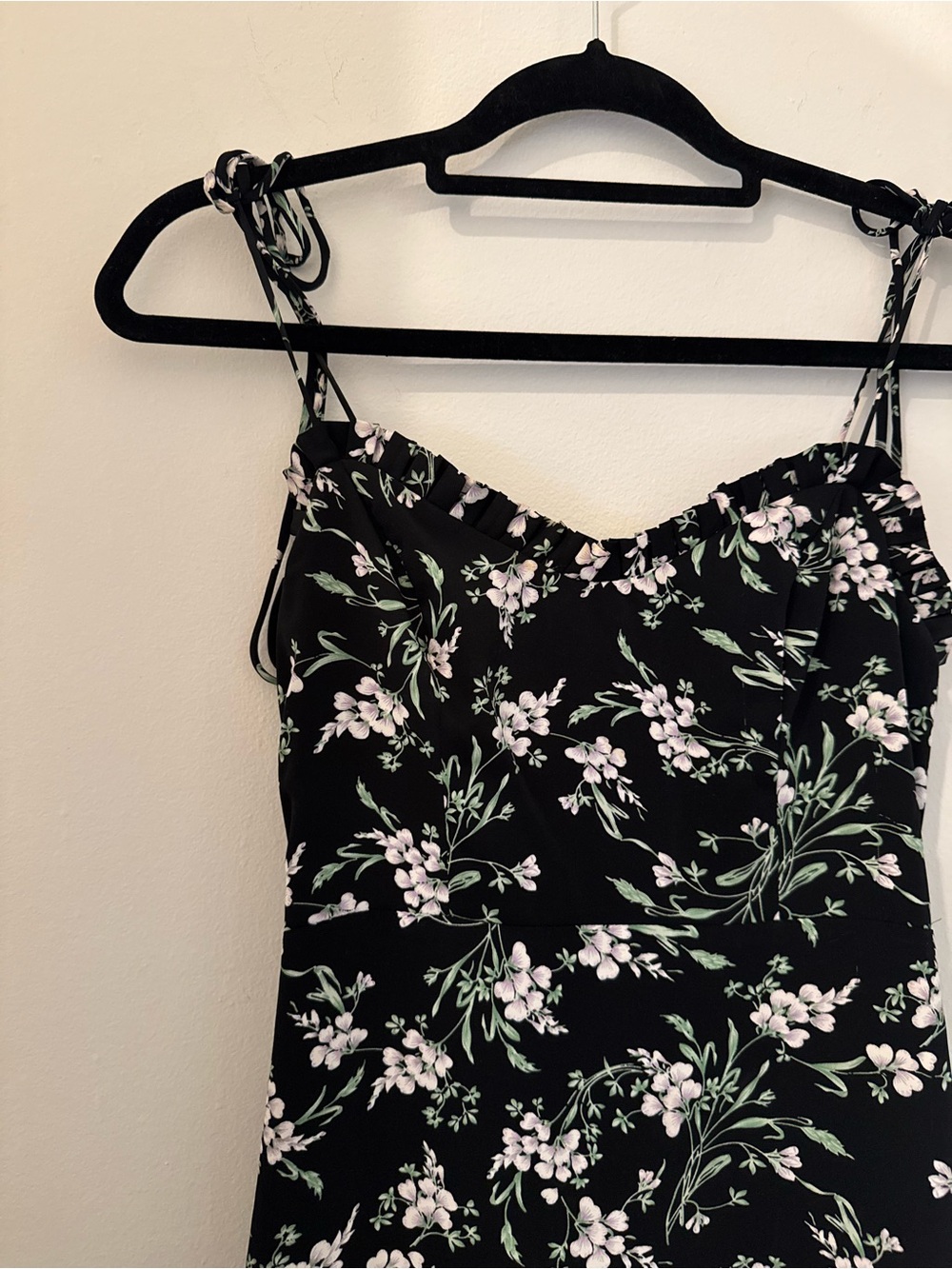 Lulus See the Blooms Black Floral Print Tie-Strap Midi Dress - Picture 4 of 10